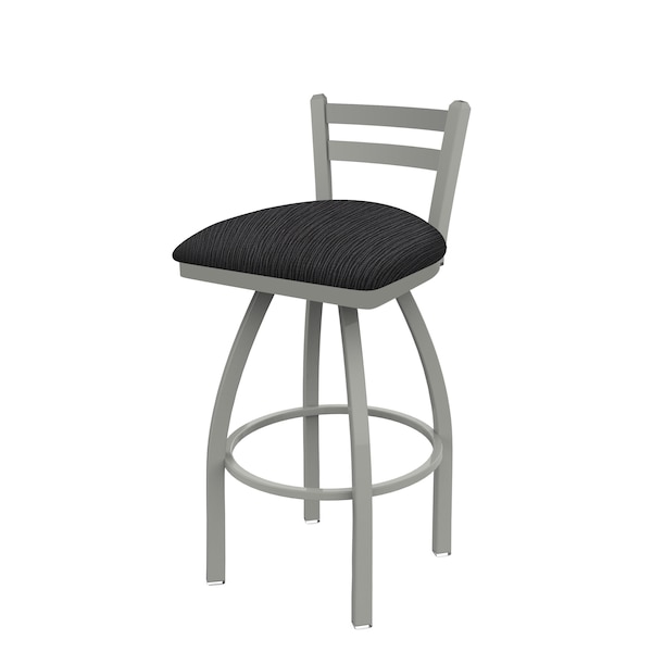 25" Low Back Swivel Counter Stool, Nickel Finish, Graph Anchor Seat